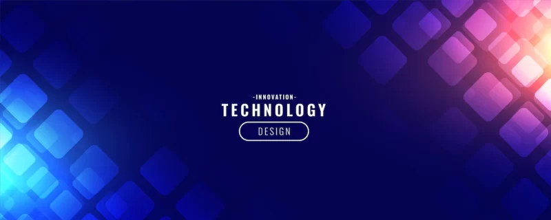 Blue technology digital banner design Free Vector