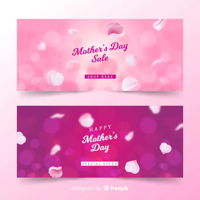 Blurred mother’s day banners Free Vector