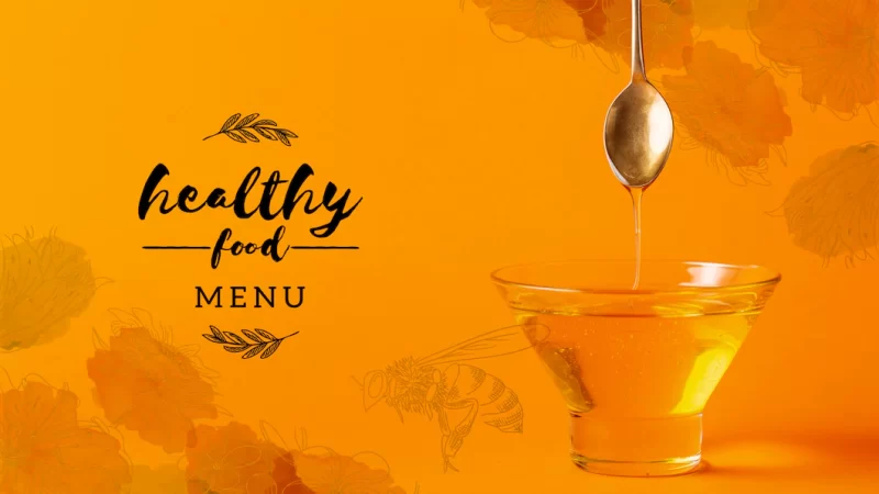 Bowl with healthy honey mock-up Free Psd