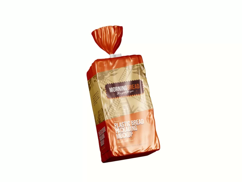 Bread pouch package mockup template Free Psd