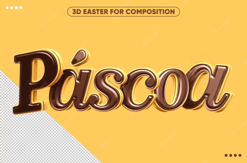 Brown fun Easter 3d logo for makeup Free PSD