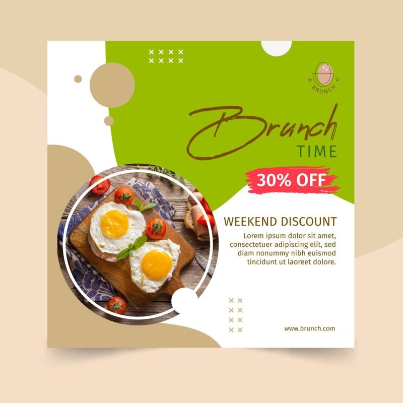 Brunch flyer template design Free Vector