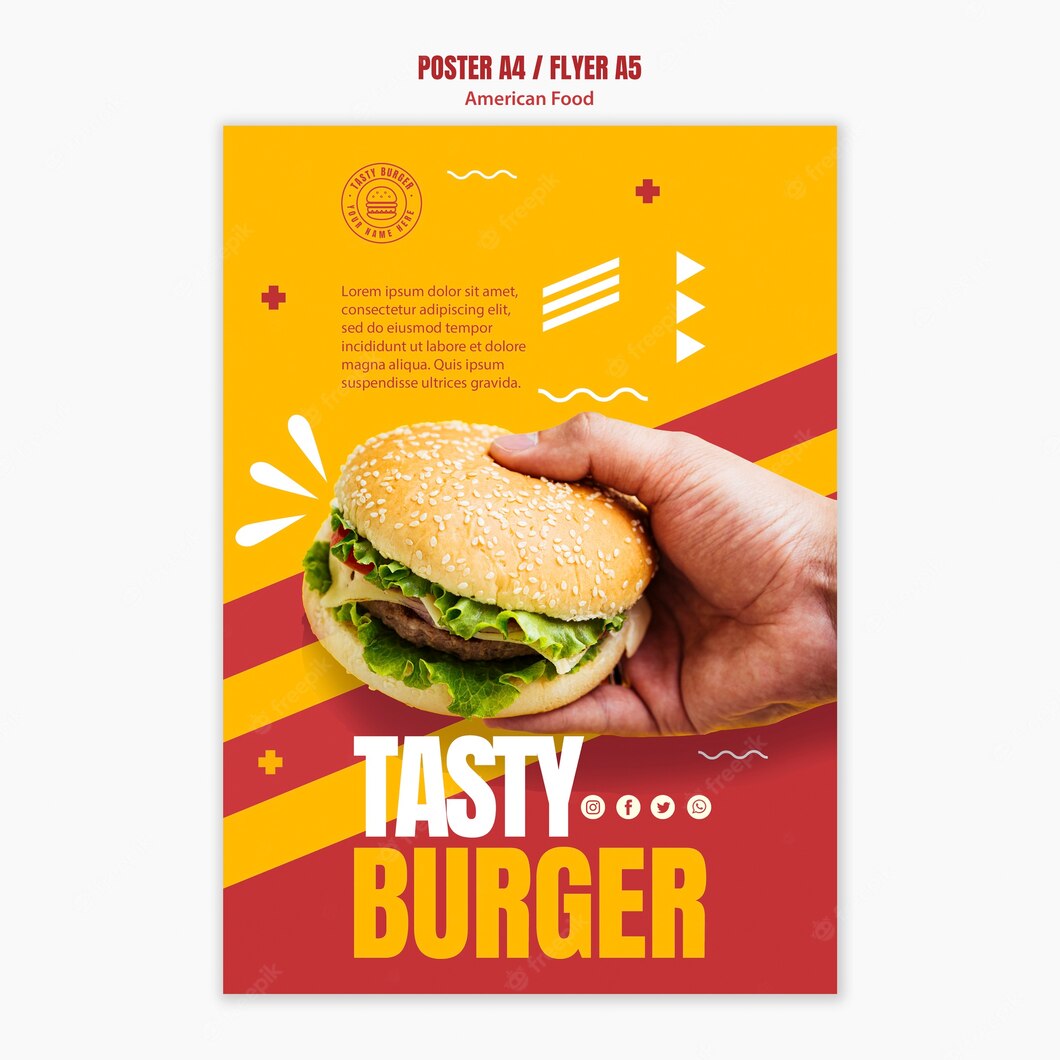 Burger American Food Flyer Template 23 2148486003