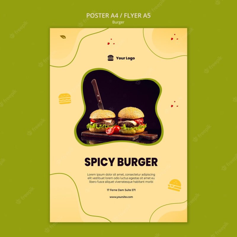 Burger poster template Free Psd