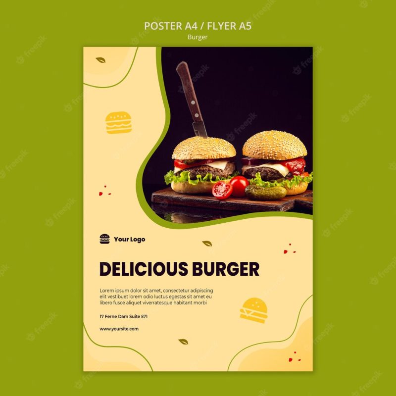 Burger poster template Free Psd