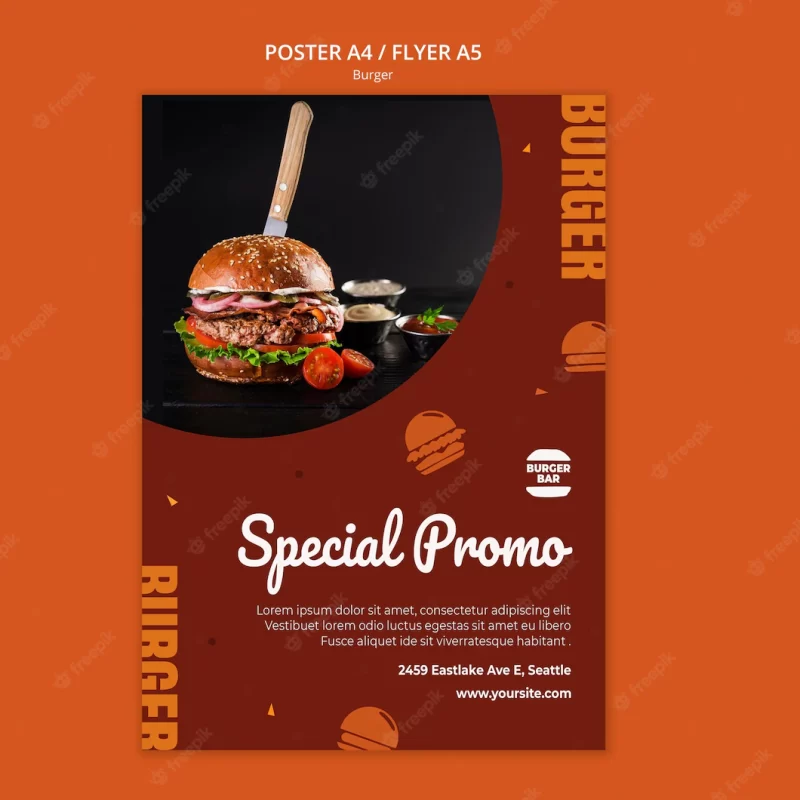 Burger poster template Free Psd