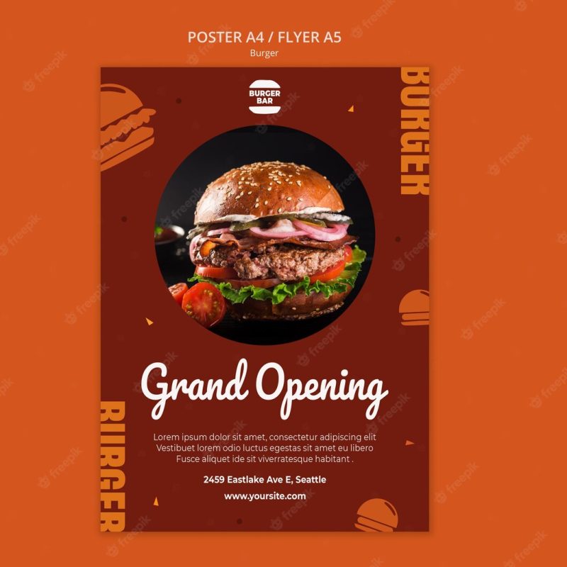 Burger poster template Free Psd