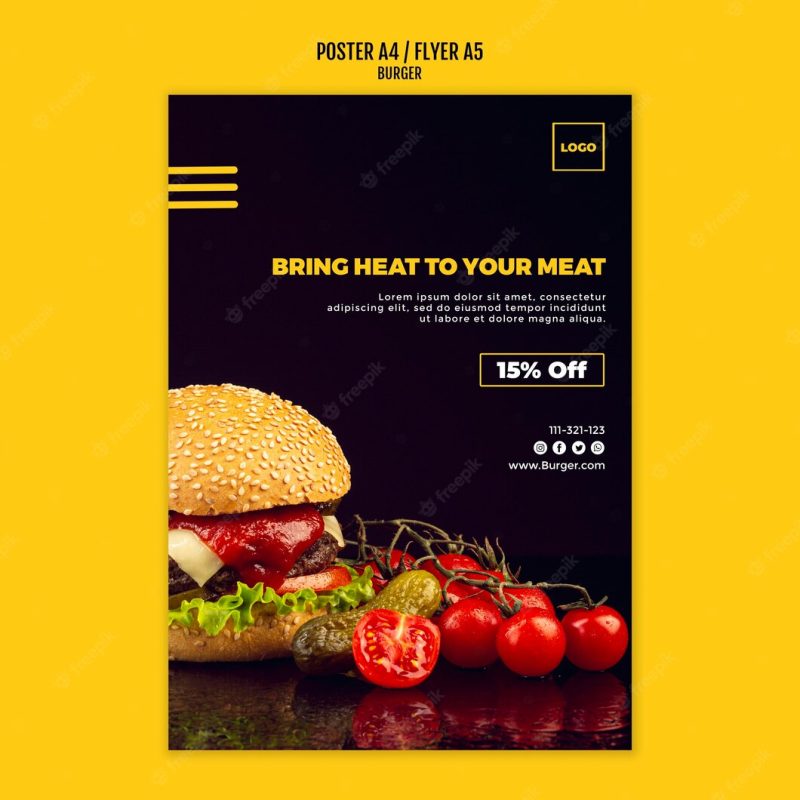 Burger template poster Free Psd