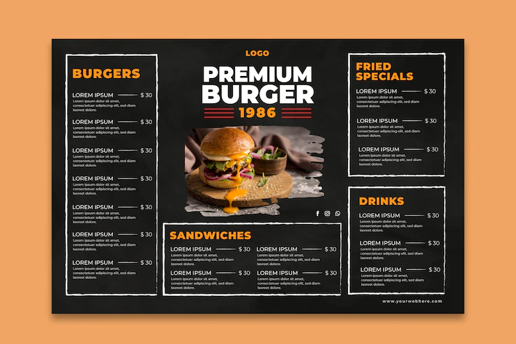 Burgers Restaurant Menu Template 23 2148844171