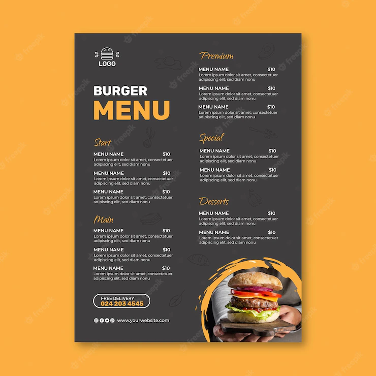 Burgers Restaurant Menu Template 23 2148980431