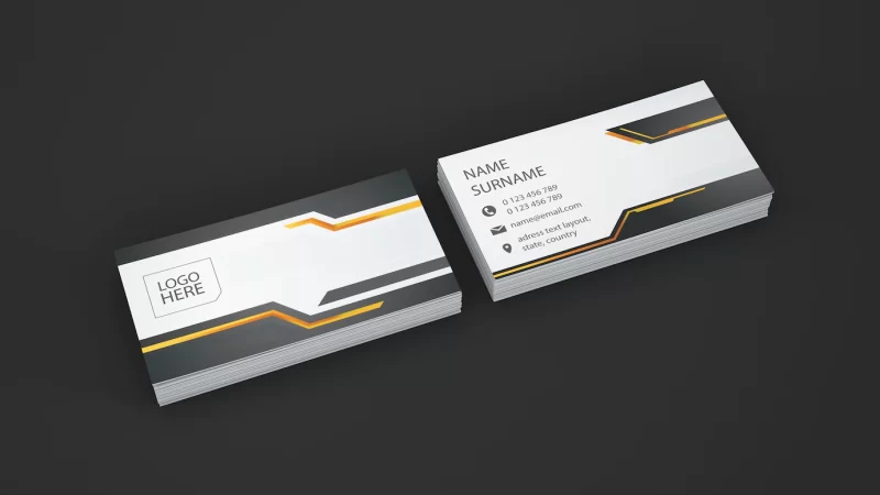 Business card stack showcase Free Psd