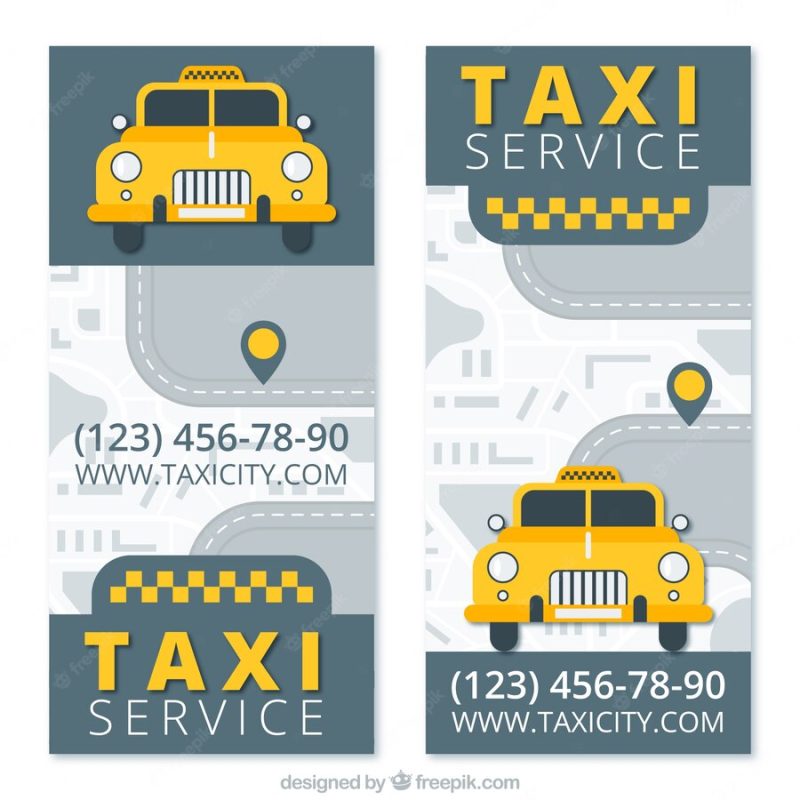 Business cards for a taxi company Free Vector Business cards for a taxi company Free Vector