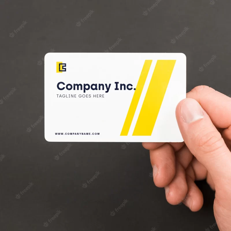 Businessman with business card mockup Free Psd