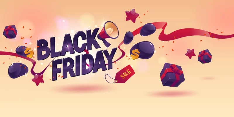 Cartoon black friday background Free Vector