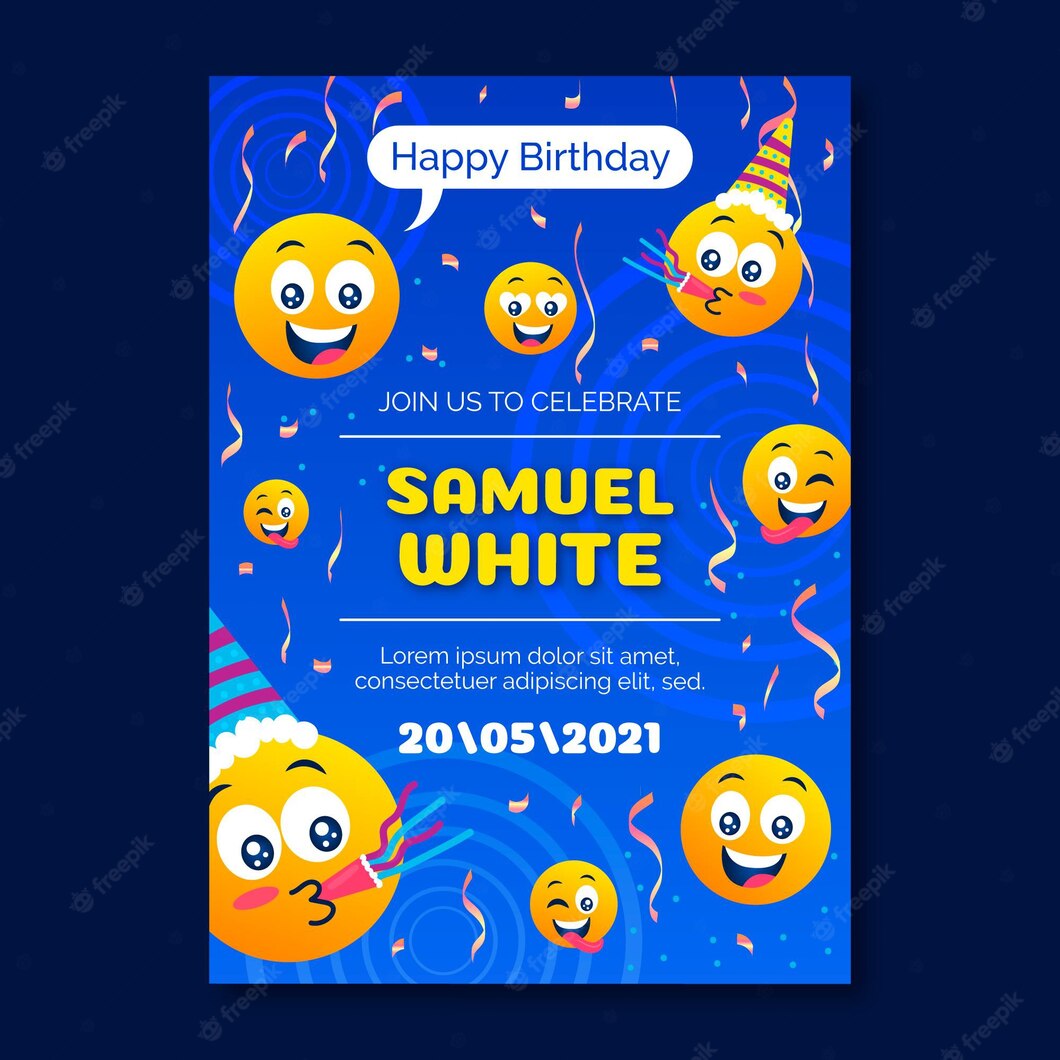 Cartoon Emoji Birthday Invitation 23 2148999941