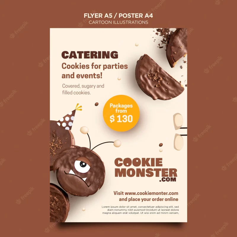 Cartoon illustrations flyer template Free Psd