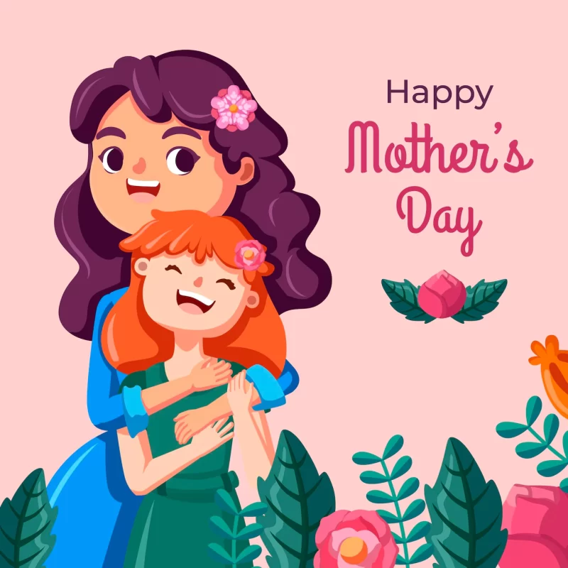 Cartoon mother’s day illustration Free Vector