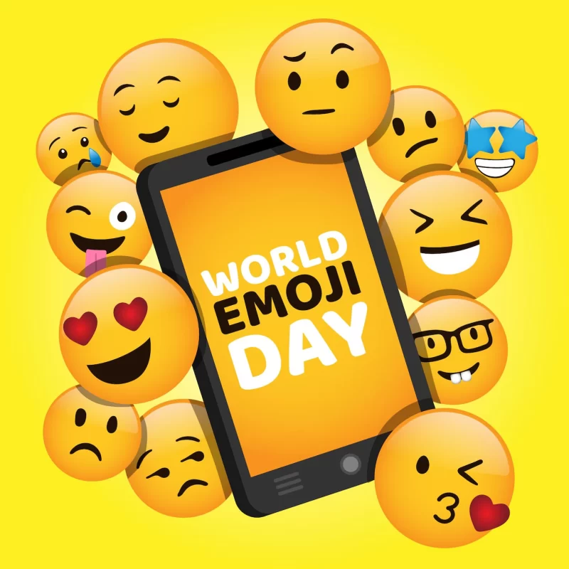 Cartoon world emoji day illustration Free Vector