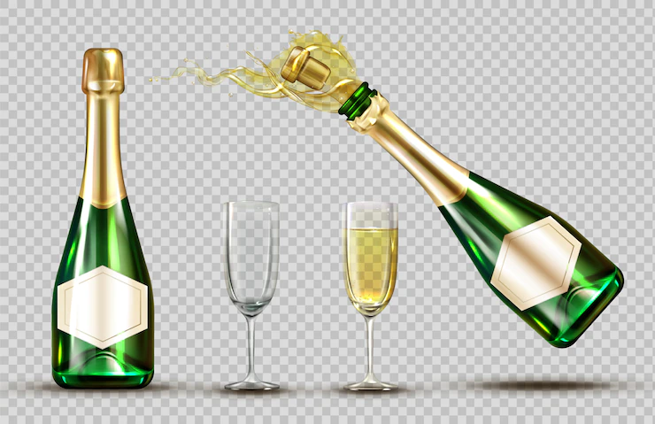 Champagne Explosion Bottle Wineglasses Set 33099 2237