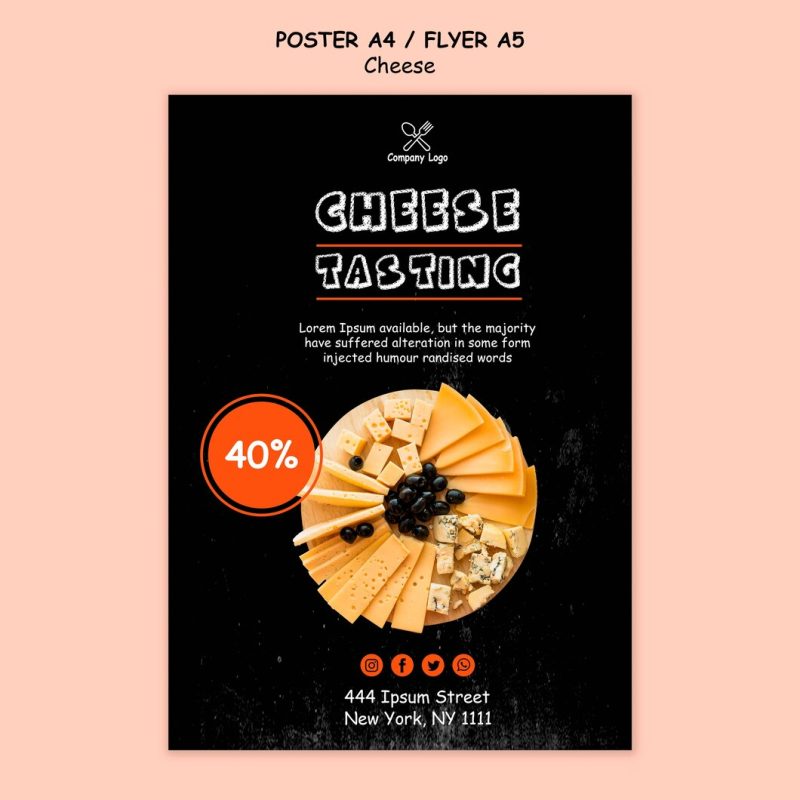 Cheese tasting poster design Free Psd