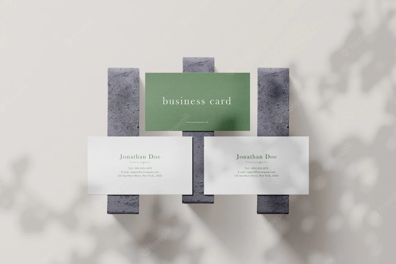 Clean Minimal Business Card Mockup Concrete With Lights Shadows 481141 146