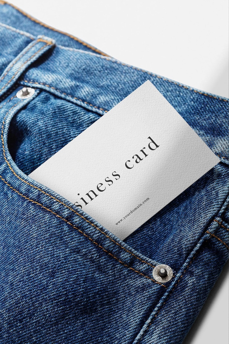 Clean Minimal Business Card Mockup Jeans Pocket 481141 382