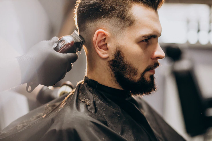Client Doing Hair Cut Barber Shop Salon 1303 20772