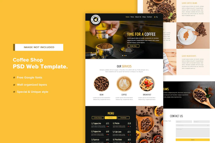 Coffee Shop Website Page Template 197582 337