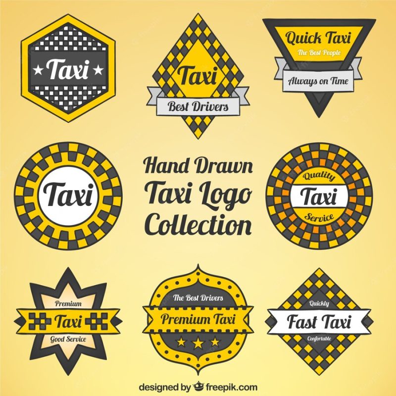 Collection of logos for taxi service Free Vector