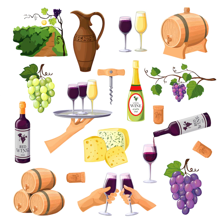 Color Wine Icons Set 1284 11023