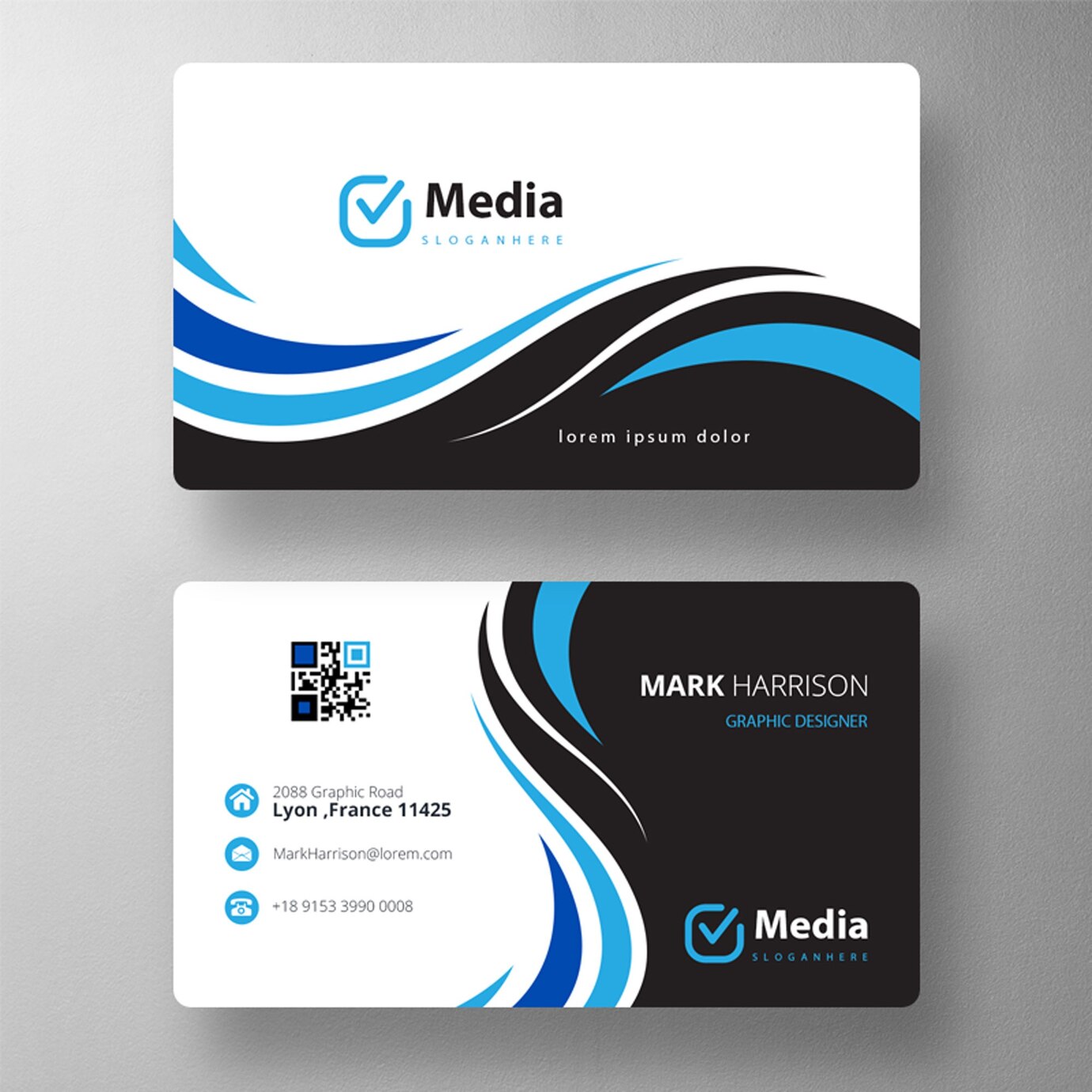 Colorful Business Card Mock Up 1409 1104