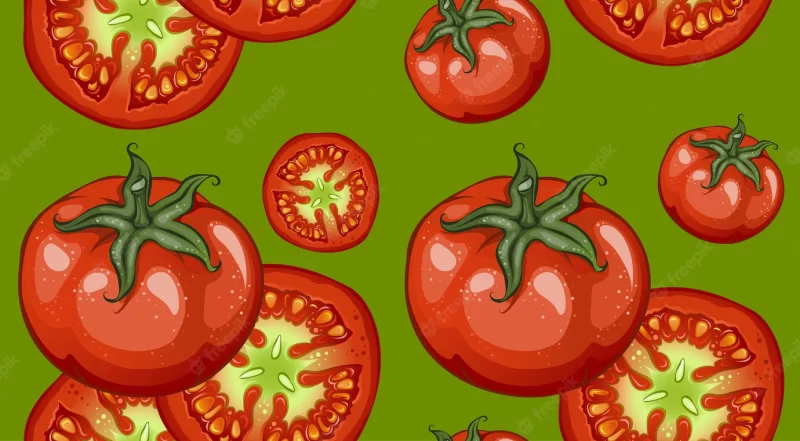 Colorful drawing vegetables pattern Free Vector