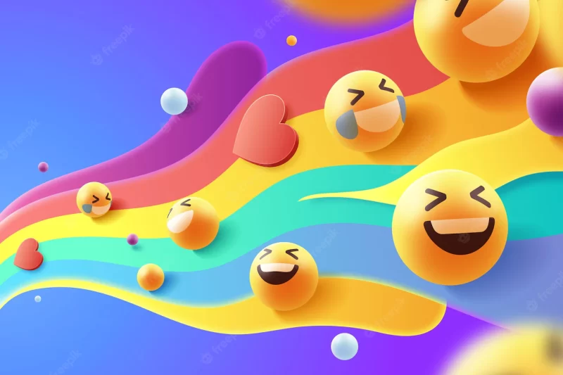 Colorful emoji set design Free Vector