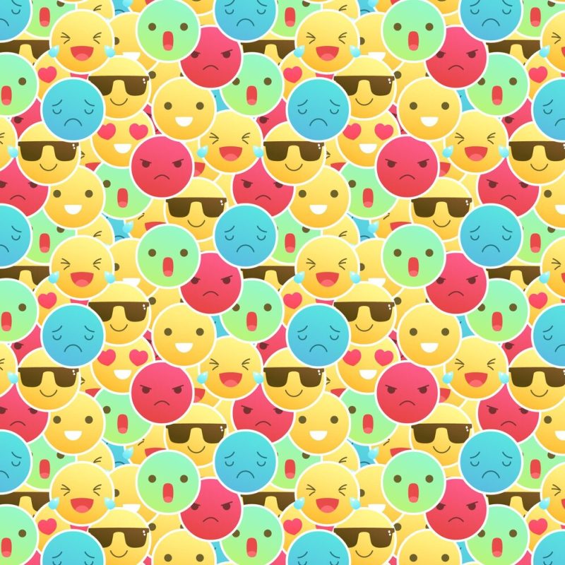 Colorful smile emoticons pattern Free Vector