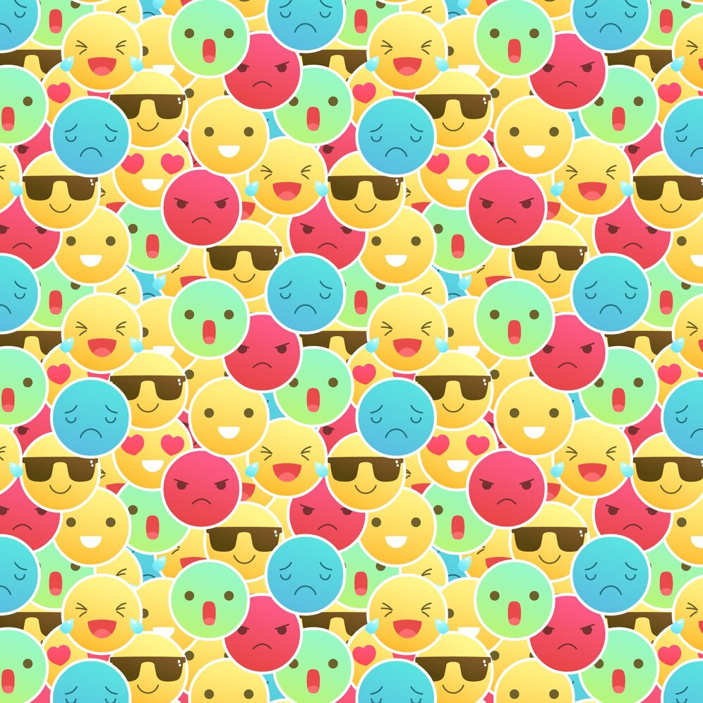 Colorful Smile Emoticons Pattern 23 2148674648