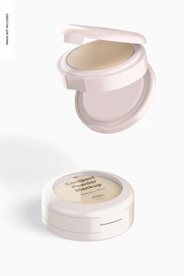 Compact powders mockup, falling Free Psd