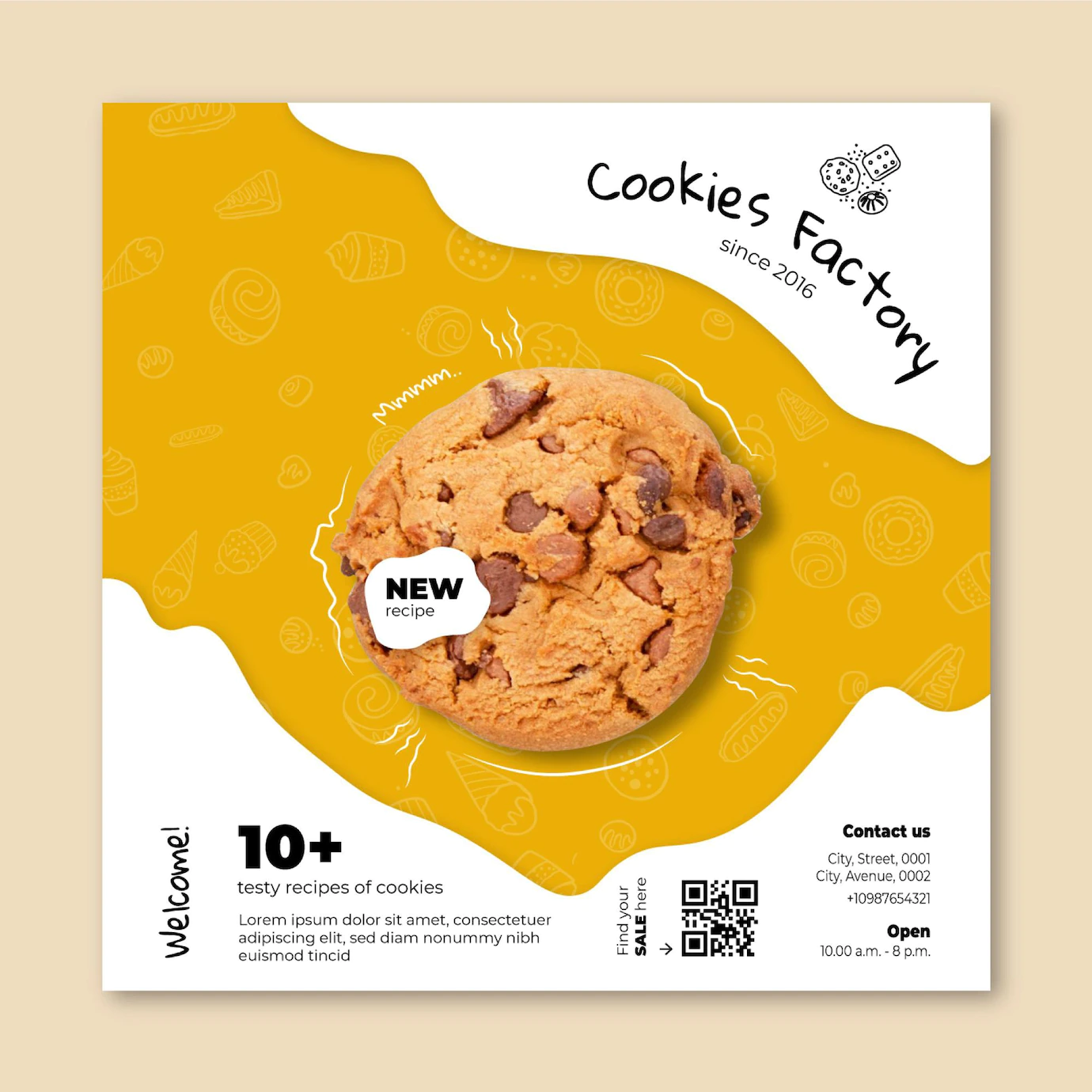 Cookies Flyer Square Template 23 2148774295