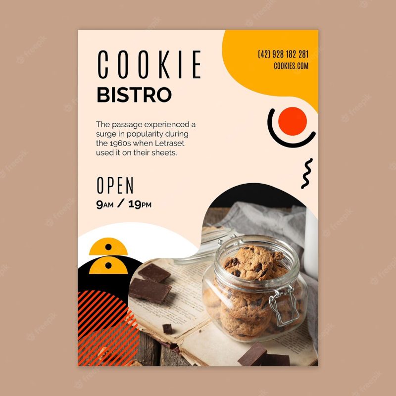 Cookies flyer template Free Vector