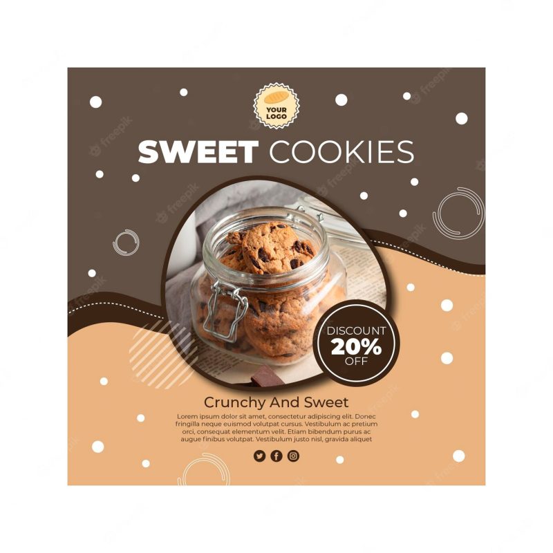 Cookies flyer template Free Vector Cookies flyer template Free Vector