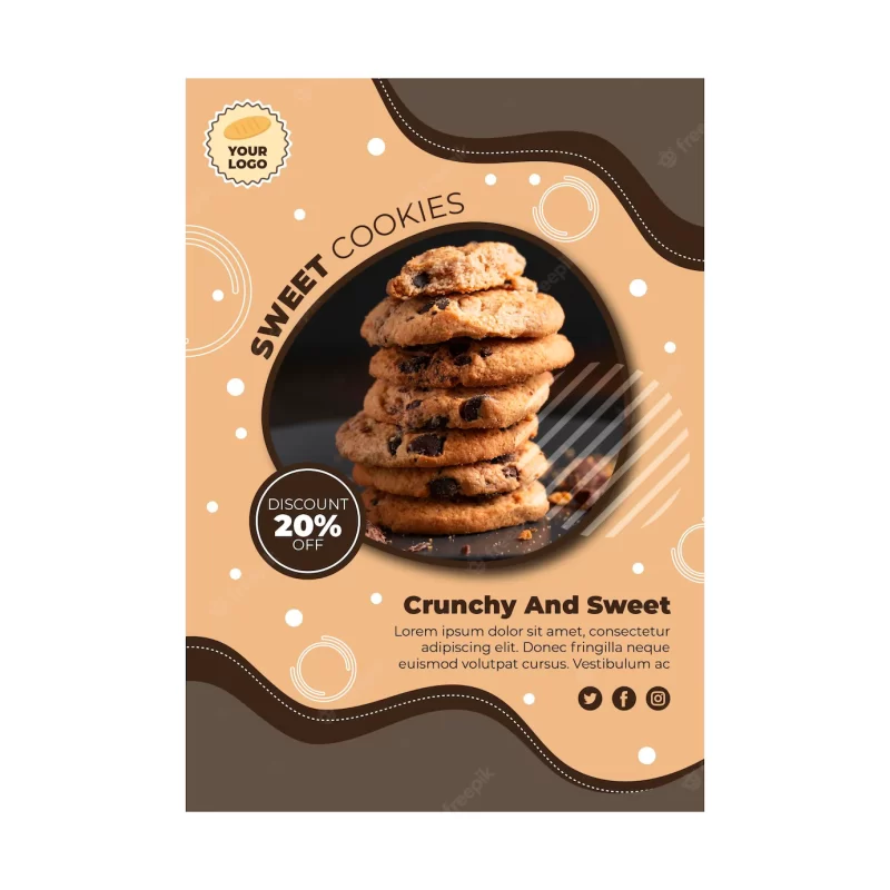 Cookies flyer template Free Vector