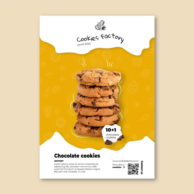 Cookies flyer vertical template Free Vector Cookies flyer vertical template Free Vector