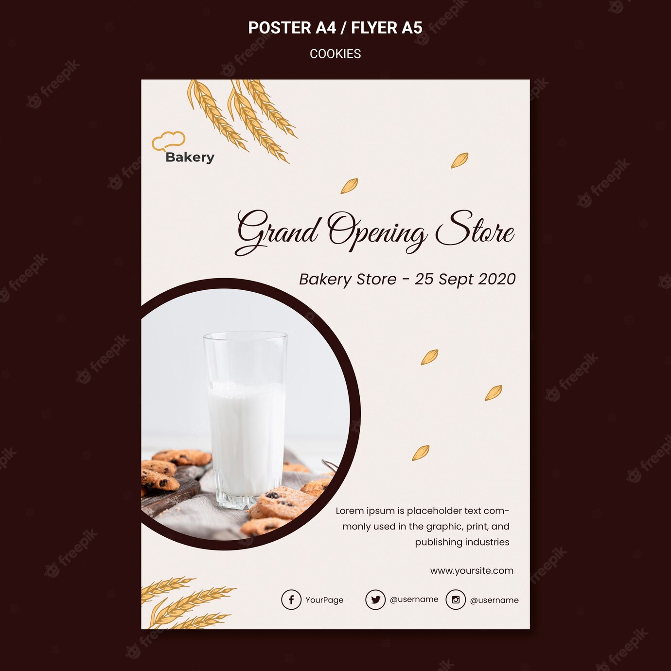 Cookies Store Flyer Template 23 2148680410