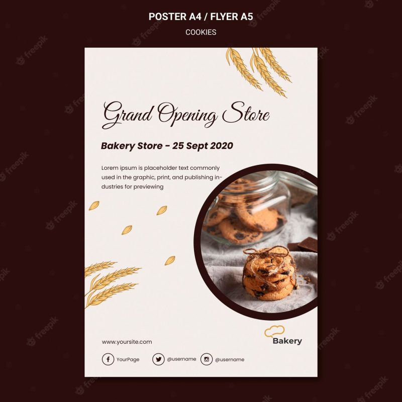 Cookies store poster template Free Psd