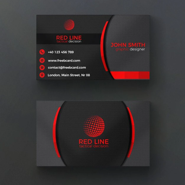 Corporate Red Black Business Card 1051 1222