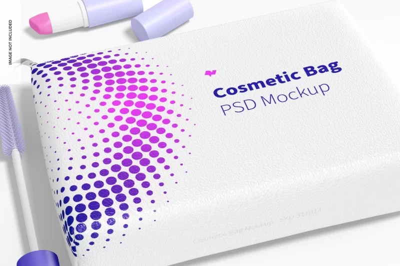 Cosmetic bag mockup close up Free Psd