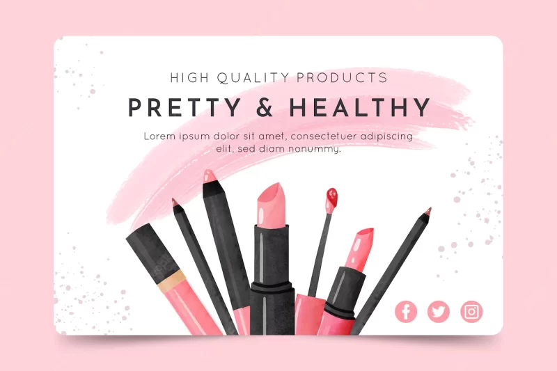 Cosmetic banner template Free Vector