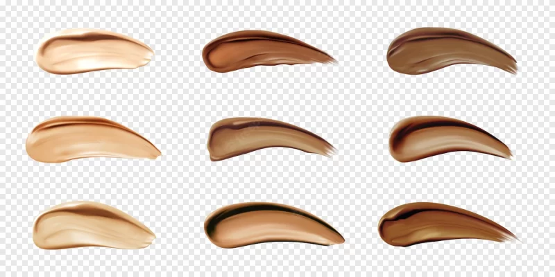 Cosmetic foundation swatches smears Free Vector