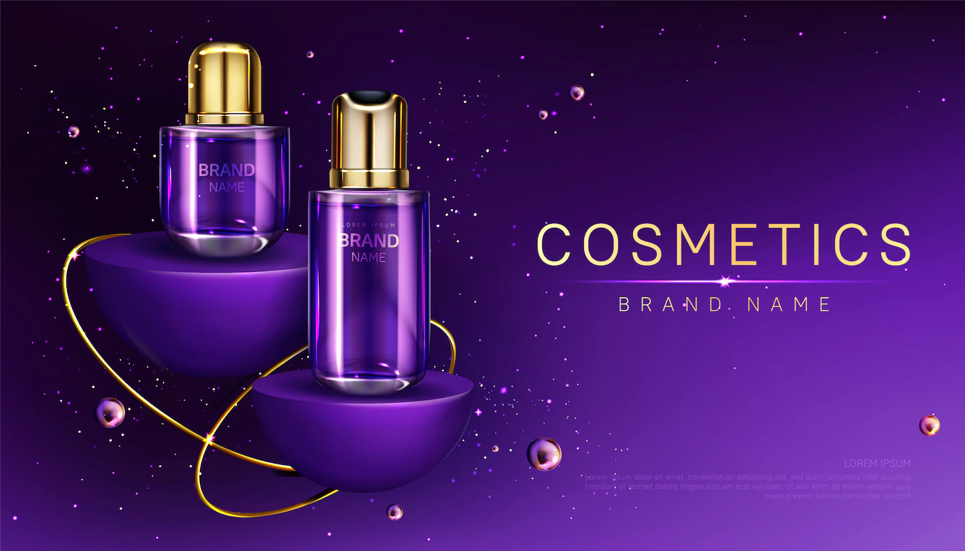 Cosmetics Bottles Podium Perfume Ad Banner 107791 1005