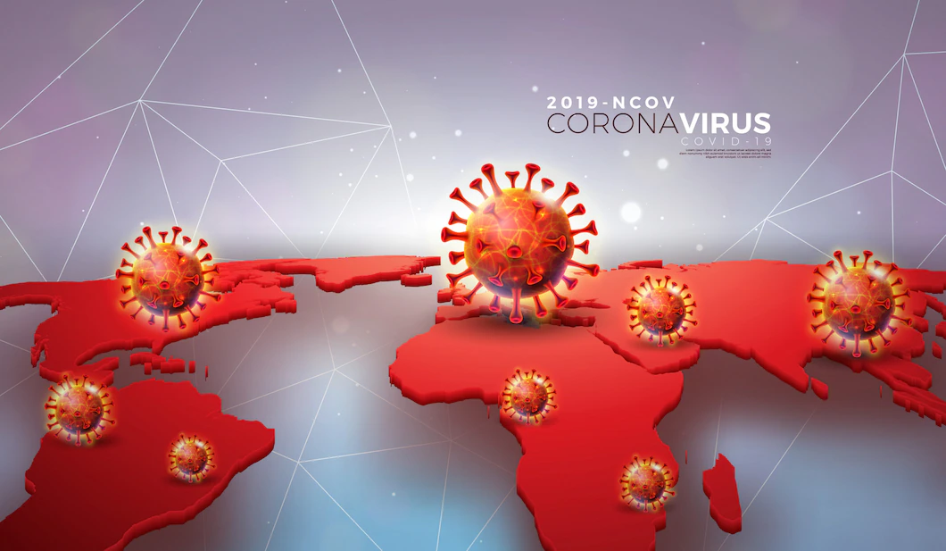 Covid 19 Coronavirus Outbreak Design With Virus Cell 3d Red World Map Background 2019 Ncov Dangerous Sars Epidemic Illustration Promotional Banner Flyer 1314 2647