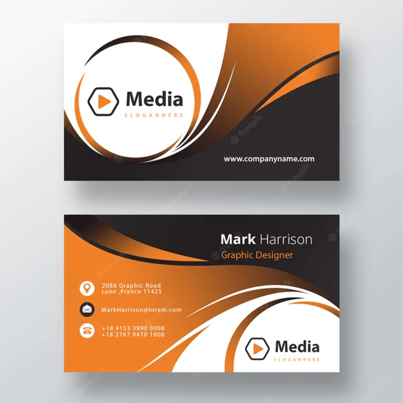 Creative doublesided business card template Free Psd